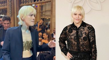 向佐巴黎高定時裝周穿金屬抹胸,硬漢變時尚先鋒引熱議